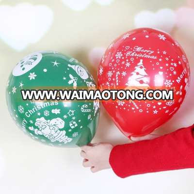 12 inch Merry Christmas party decoration full printed latex balloons