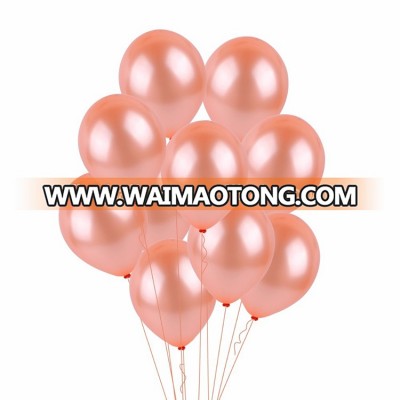 Bridal shower decor metallic rose gold latex balloon for engagement party